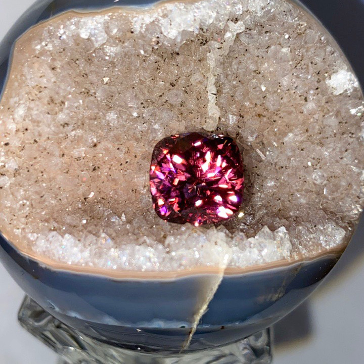 Pink Square Cushion Cut Zircon